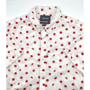 Bonobos Slim Fit Men's Short Sleeve Button Up Shirt Watermelon Print Medium 0434